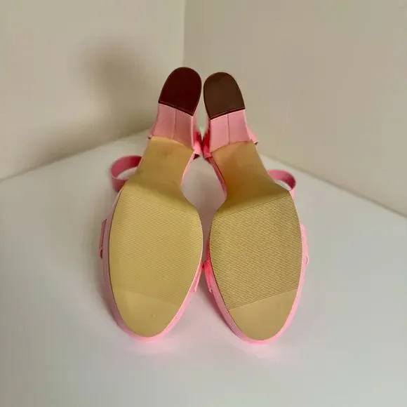 Madden Siren Pink Patent Platform Block Heel Sandals Women’s 8.5 Barbiecore - Picture 9 of 16